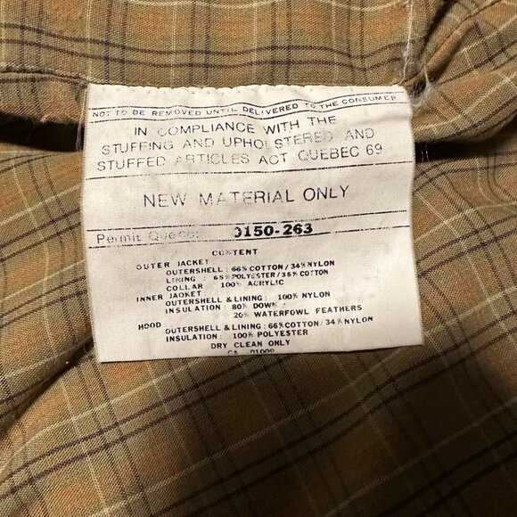 Vintage Tan Outback Jacket Removable Puffer Lining Down Insulated Faux Fur Large - Picture 6 of 16